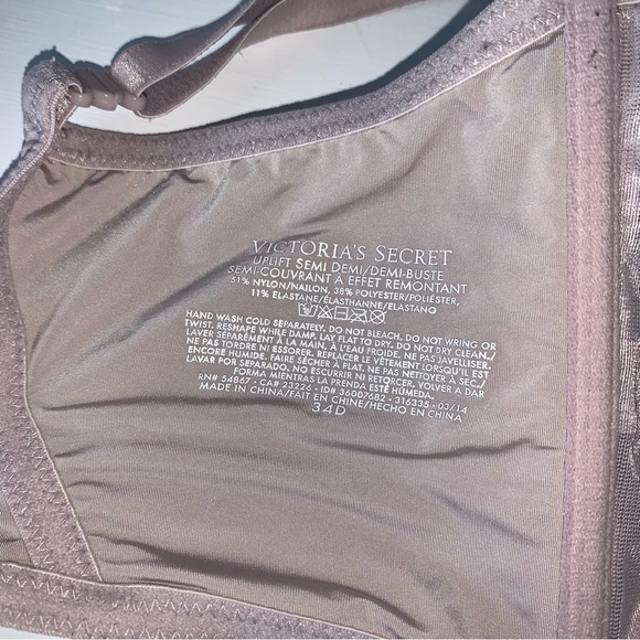 Victoria’s Secret Uplift Semi Demi 34 D 34D Longline Bra - Picture 5 of 10